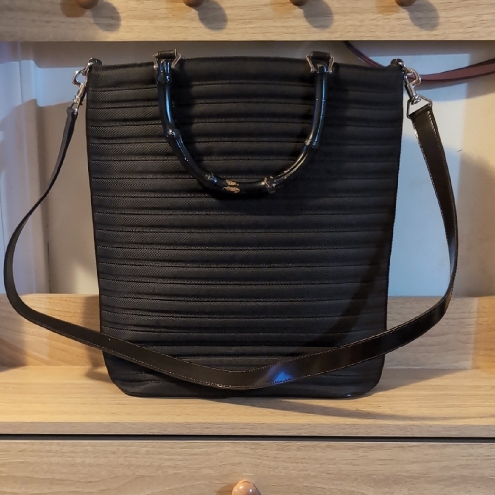 GUCCI Bamboo Hand Bag Canvas 2way